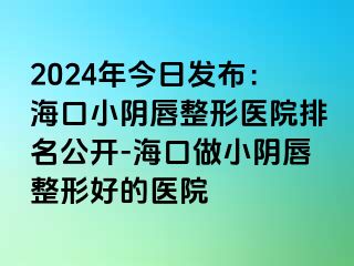 2024年今日發(fā)布：海口小陰唇整形醫(yī)院排名公開-?？谧鲂￡幋秸魏玫尼t(yī)院